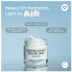 NWT Youth To The People Superfood Air-Whip Lightweight Face Moisturizer 2oz